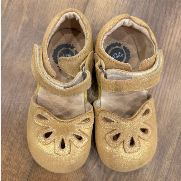 Livie & Luca Petal Golden Shimmer Mary Jane Shoes Girls Size 11 - Picture 5 of 6